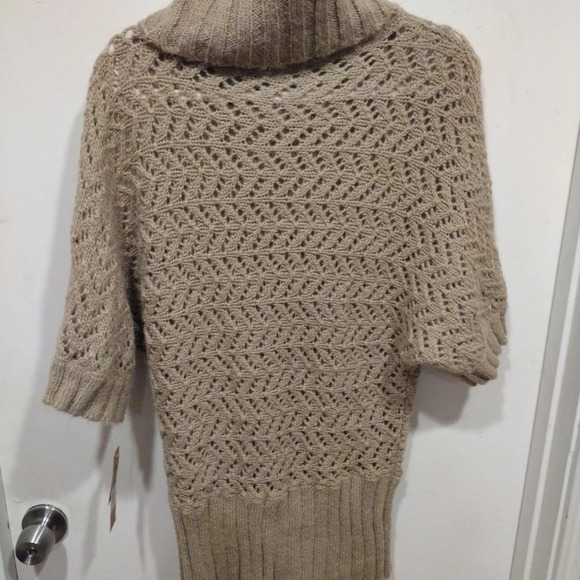 NWT DKNY Jeans Women's Tan Mohair Wool Blend Slouchy Cowl Neck Sweater Sz S Y2K - Picture 5 of 7